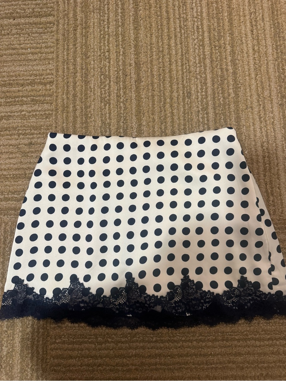 Abercrombie & Fitch Cream Blouse with Navy Polka Dots
